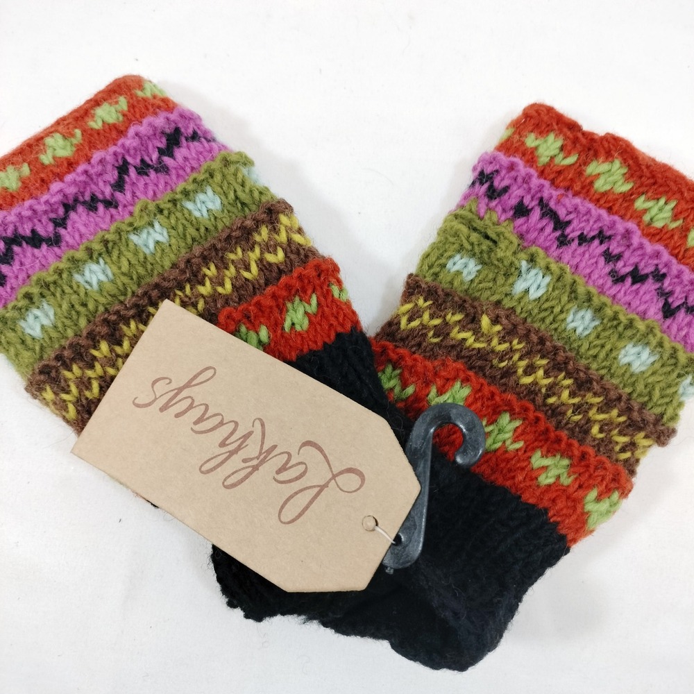 Lakhays Multicolor Fingerless Gloves; Winter Hand Warmers NWT